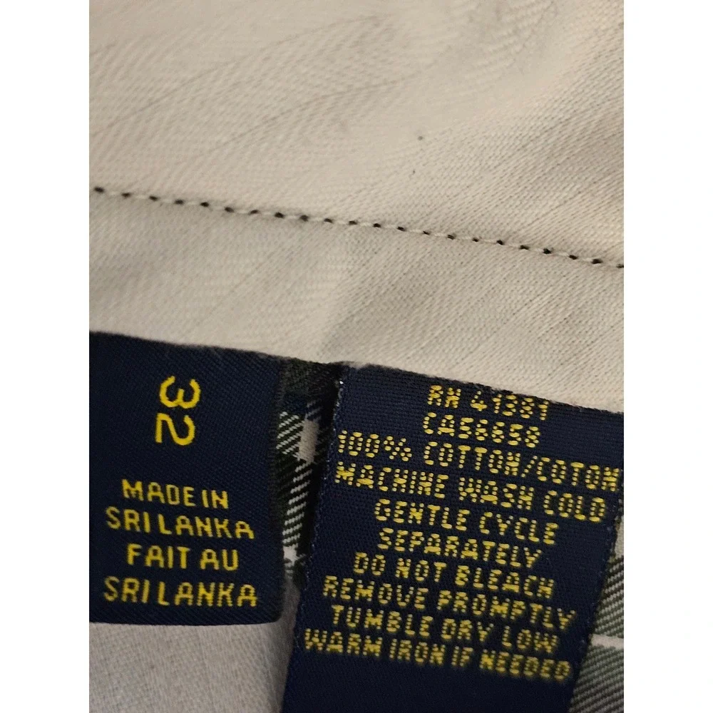 Polo Ralph Lauren Mens Blue Green‎ Plaid Chino Shorts 32